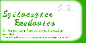 szilveszter raskovics business card